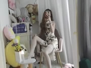 Chinese slut talks dirty while using her cell phone